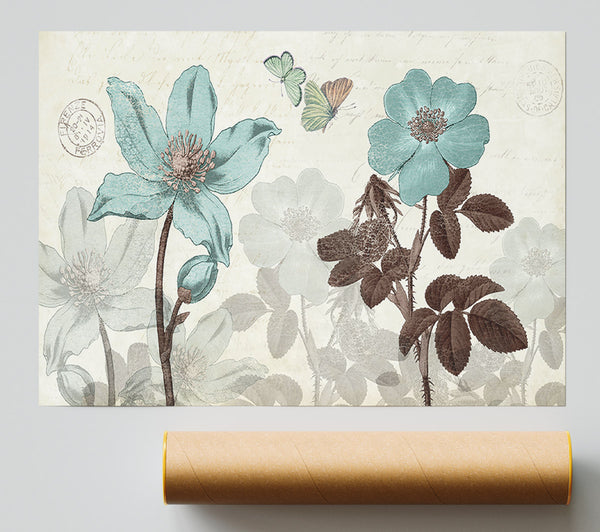 Blue Flower Stand Tall Poster