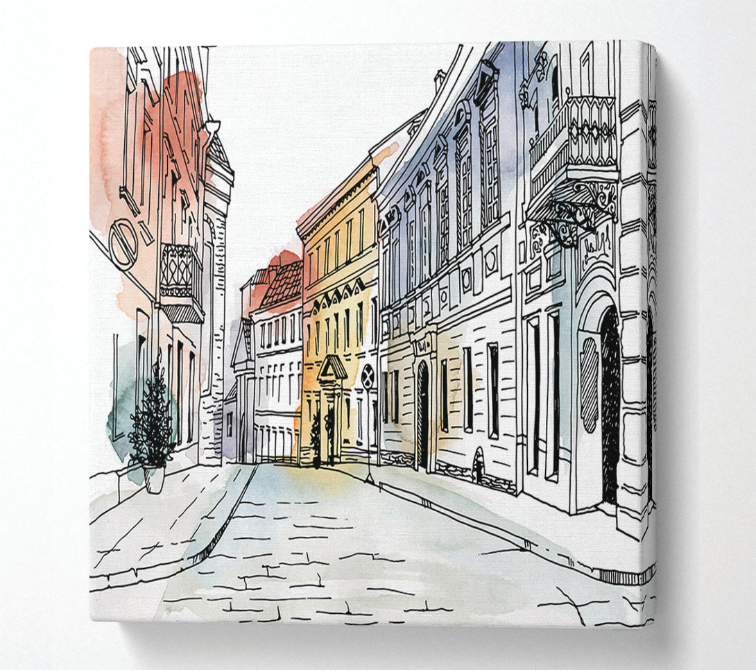  A Canvas Print of The Streets Of Milan Canvas Wall Art