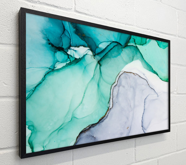 Flow Of Green To Blue Liquid