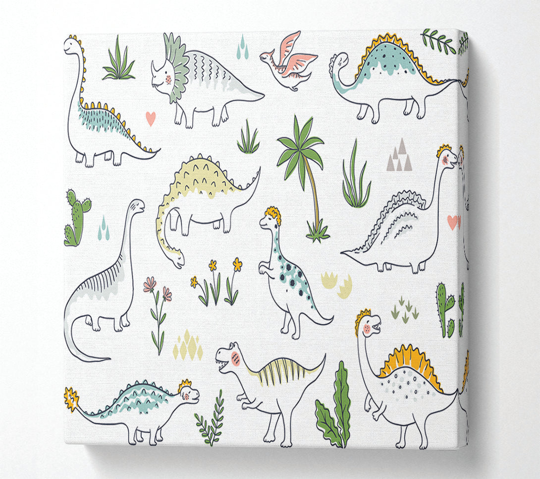  A Canvas Print of The Dino Pattern Canvas Art