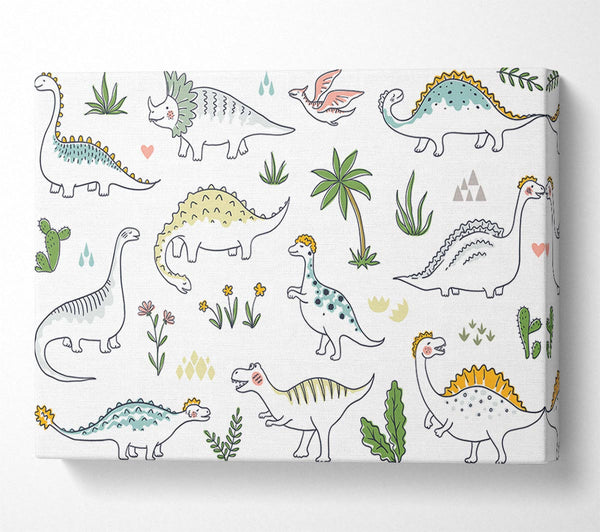  A Canvas Print of The Dino Pattern Canvas Art