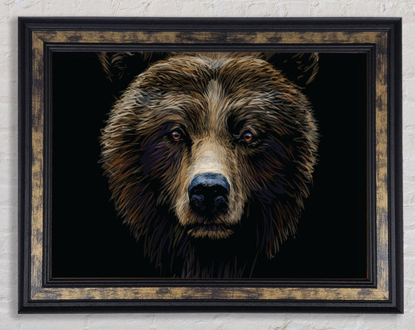 Big Scary Bear Face Framed Print