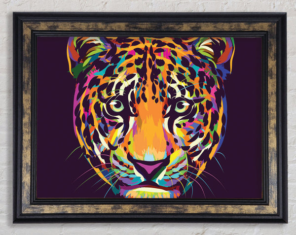 Leopard Head Watercolour Framed Print