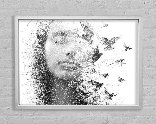 Bird Out Of A Face Framed Print