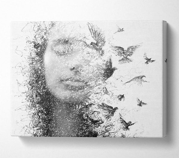  A Canvas Print of Bird Out Of A Face Canvas Art