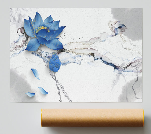 Blue Lotus Flower Giclee Print