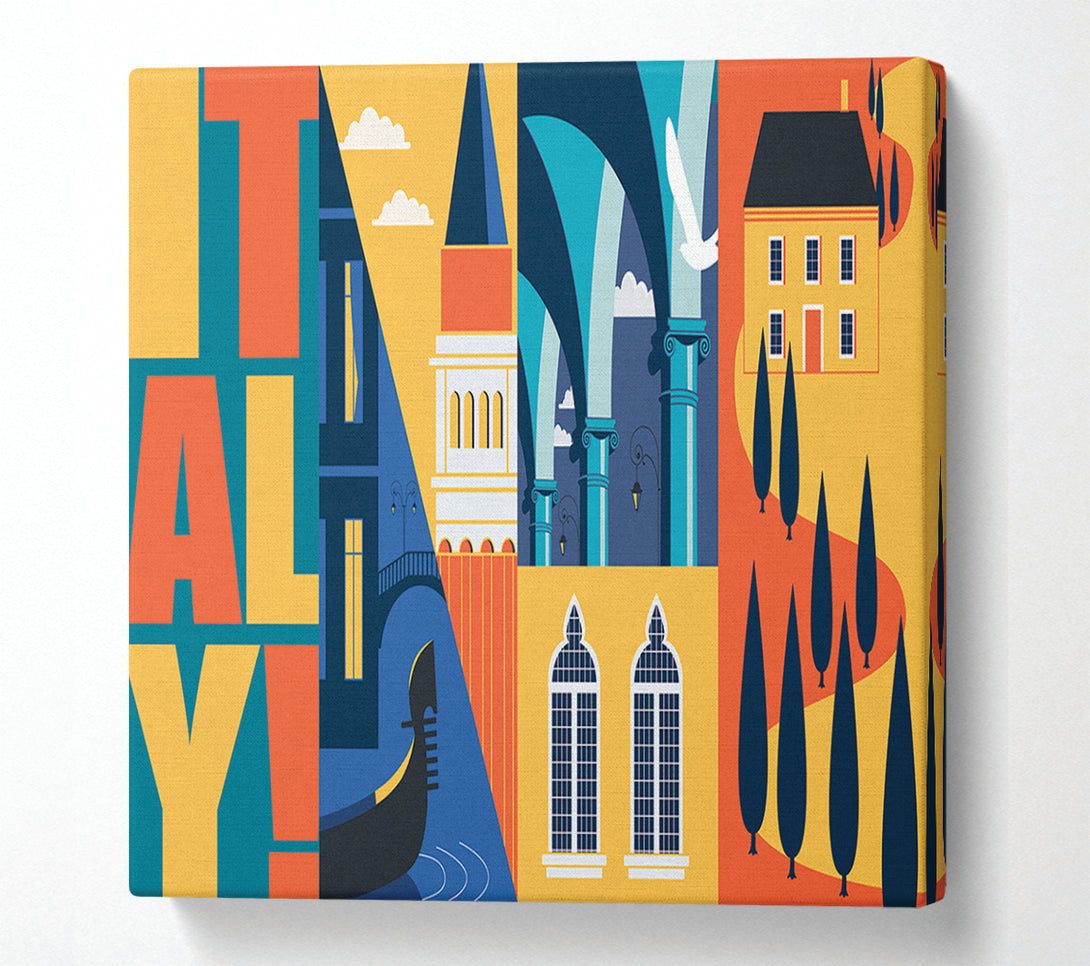  A Canvas Print of Italy Poster Illustration Canvas Print