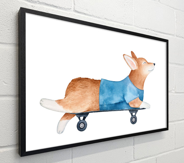 Corgi On A Skateboard