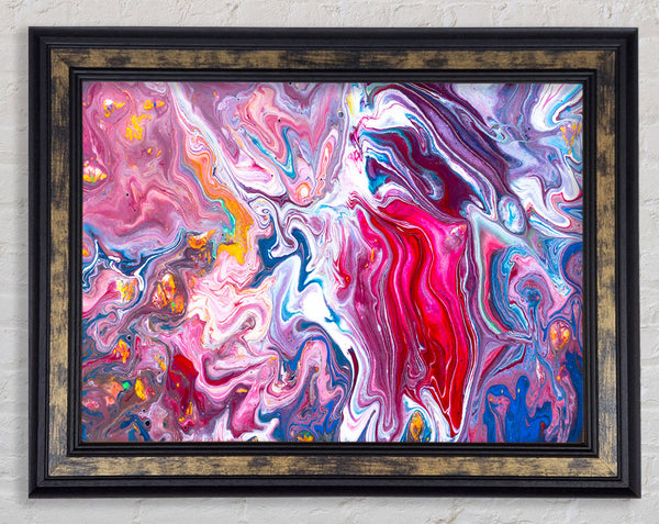 Liquid Swirl Paint Purple Framed Print