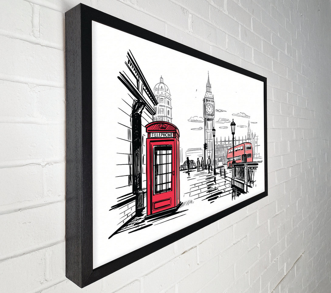  A Canvas Print of Sketchy London Town Canvas Wall Art