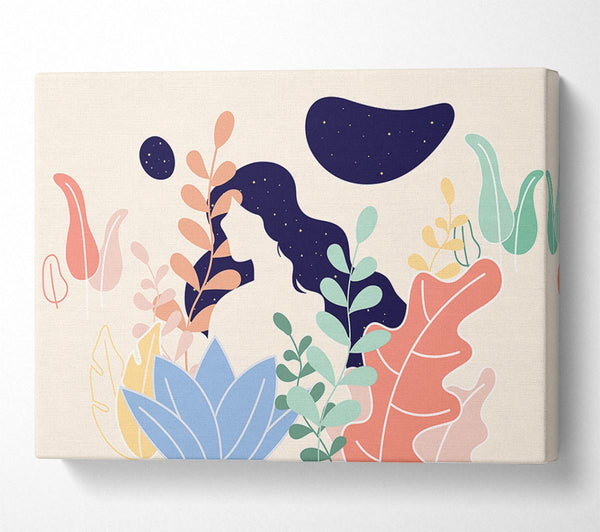  A Canvas Print of Modern Woman And Shapes Canvas Print