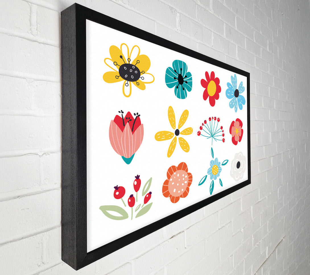  A Canvas Print of Twelve Summer Flowers Canvas Art