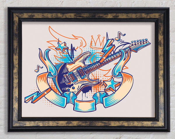 Shredding Guitar Zeros And Ones Framed Print
