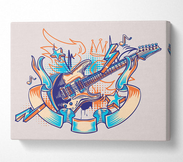  A Canvas Print of Shredding Guitar Zeros And Ones Canvas Wall Art