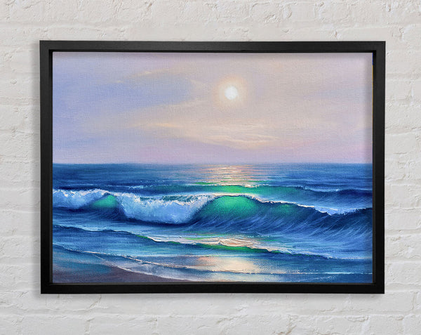 The Waves At Dusk Framed Print