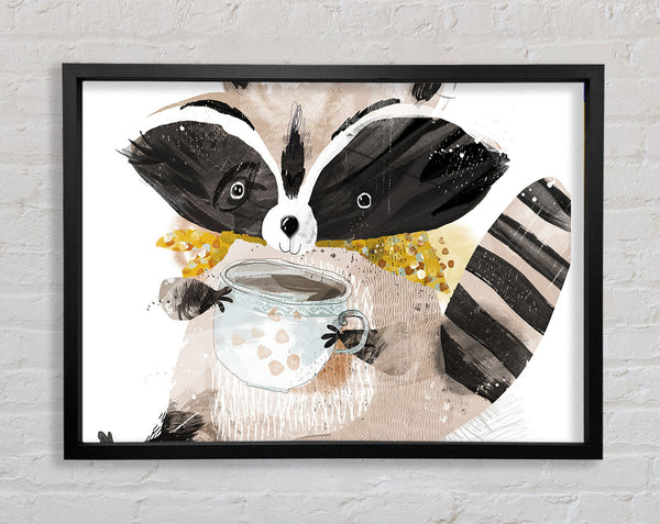 Waschbär, Tasse Tee