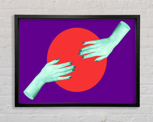 Touching The Red Circle Framed Print