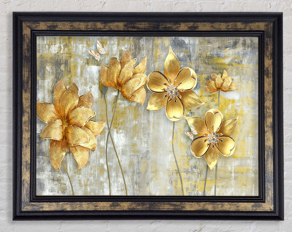 Yellow Flowers Beauty Framed Print