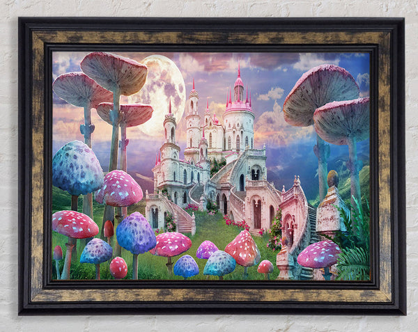 Huge Tall Mushrooms Framed Print