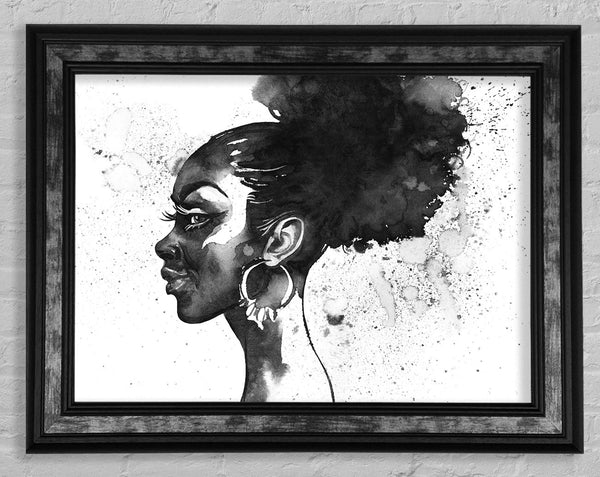 Ink Drawing Face Framed Print
