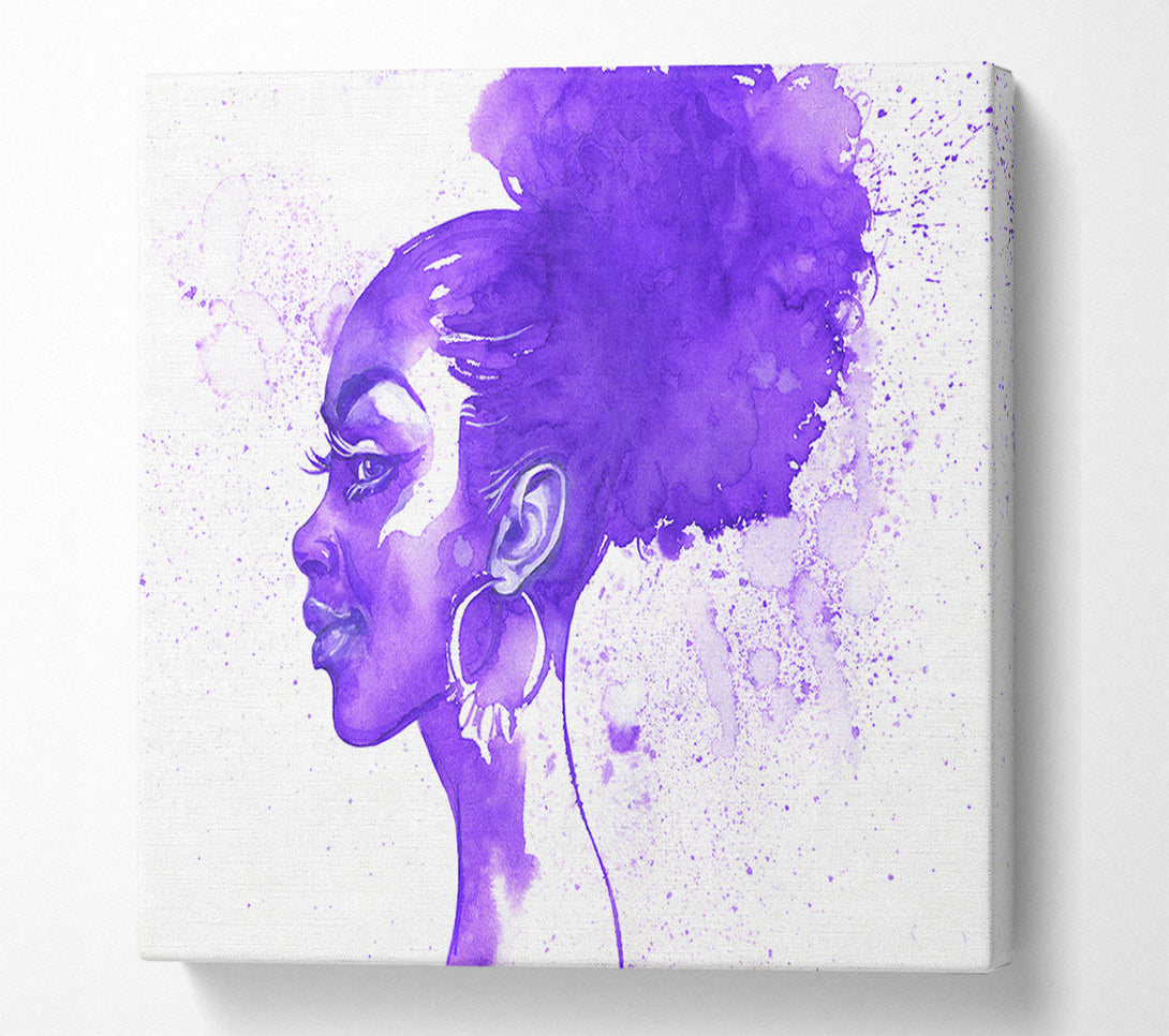  A Canvas Print of Purple Ink Drawing Face Canvas Print