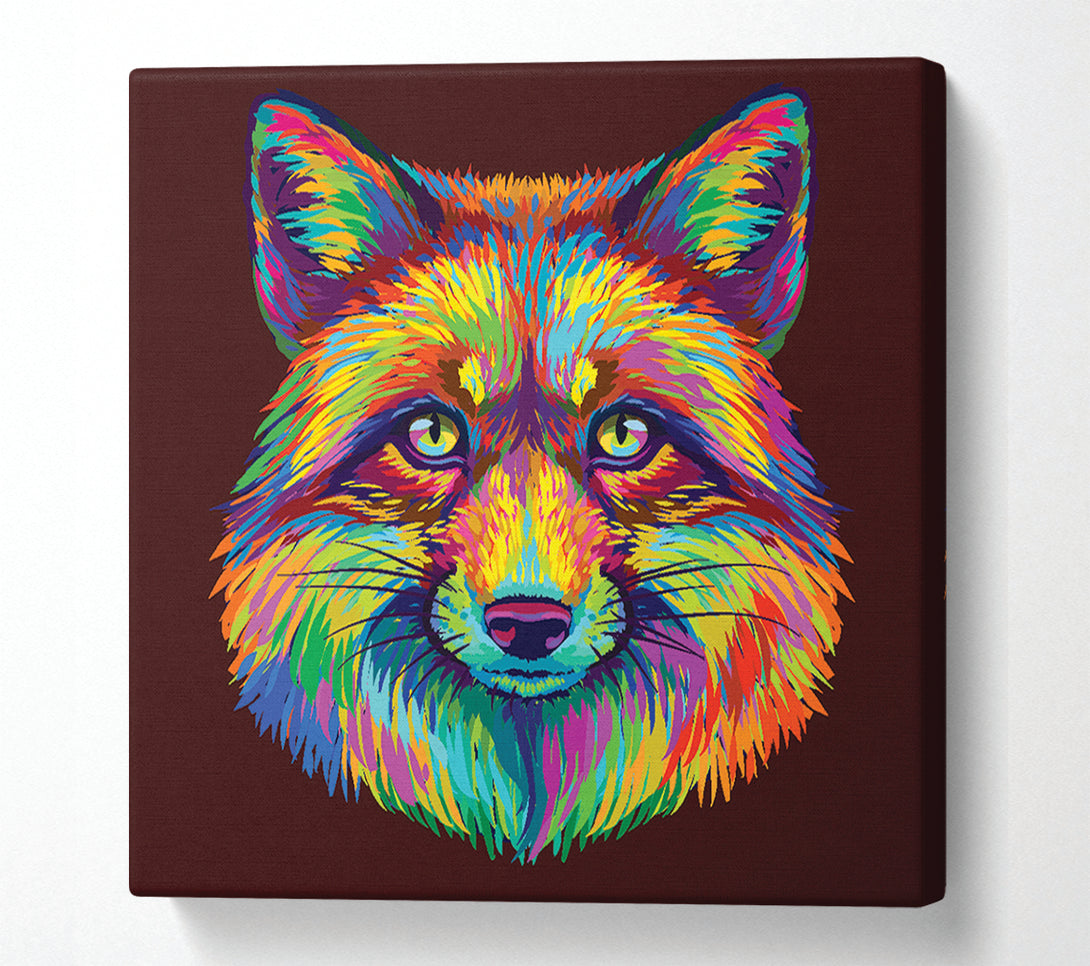  A Canvas Print of The Colourful Fox Canvas Art