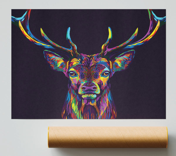 The Colourful Stag Print