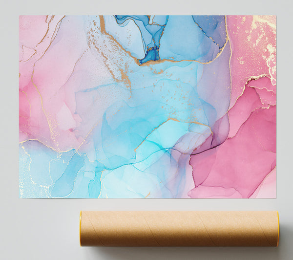 Pink And Blue Fusion Glitter Giclee Print