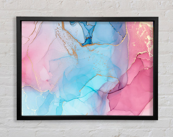 Pink And Blue Fusion Glitter Framed Print