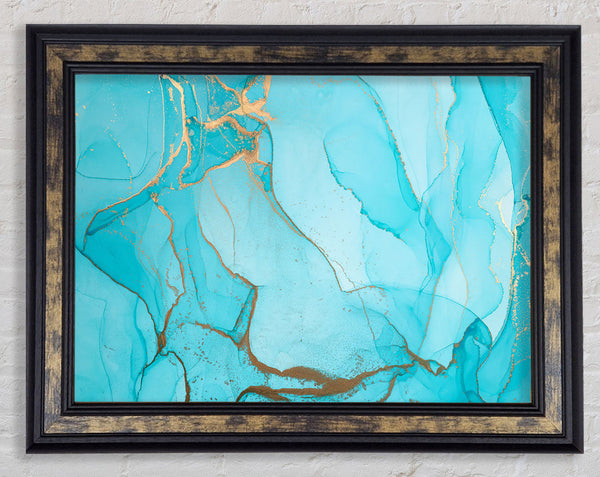 Aqua Fusion Glitter Framed Print