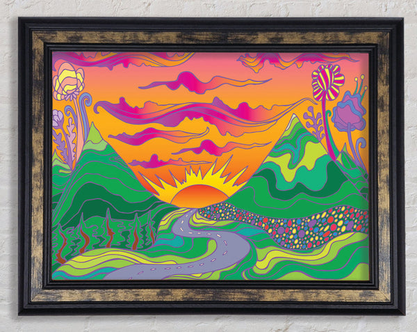 Psychedelic Landscape Framed Print