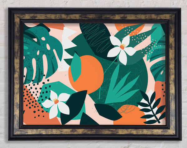 Summer Circle Flower Framed Print