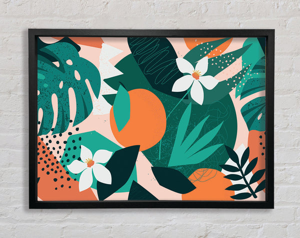 Summer Circle Flower Framed Print