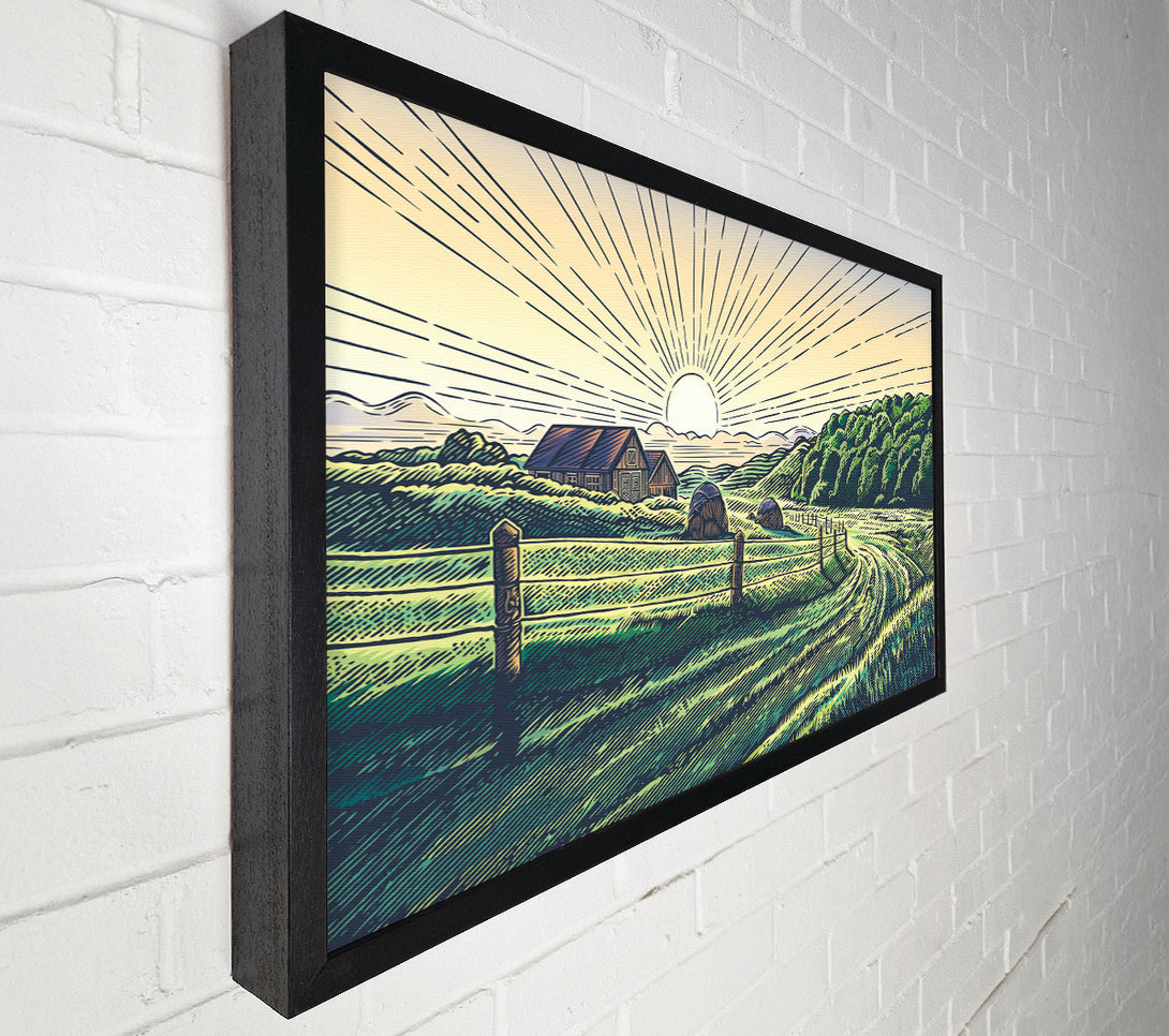  A Canvas Print of Stunning Line Sun Canvas Wall Art