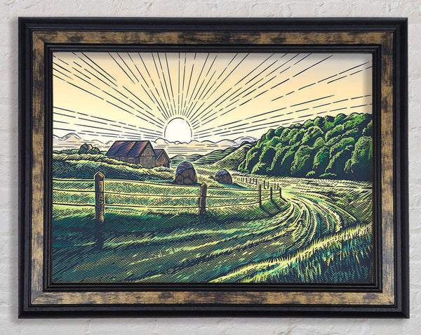 Stunning Line Sun Framed Print