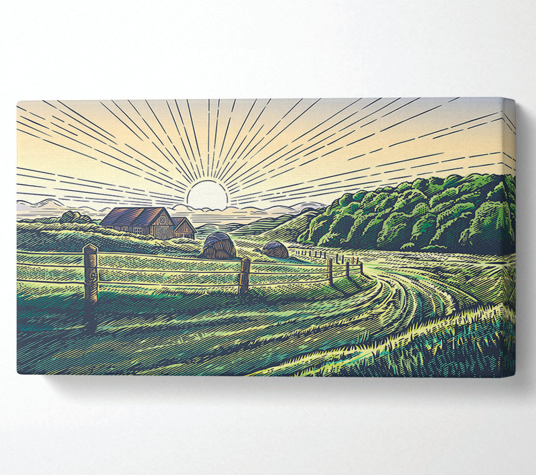  A Canvas Print of Stunning Line Sun Canvas Wall Art