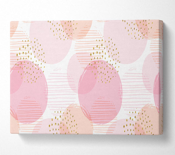 A Canvas Print of Peach Circles And Dots Canvas Print