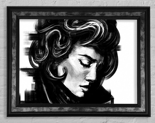 In The Dark Looking Down Framed Print