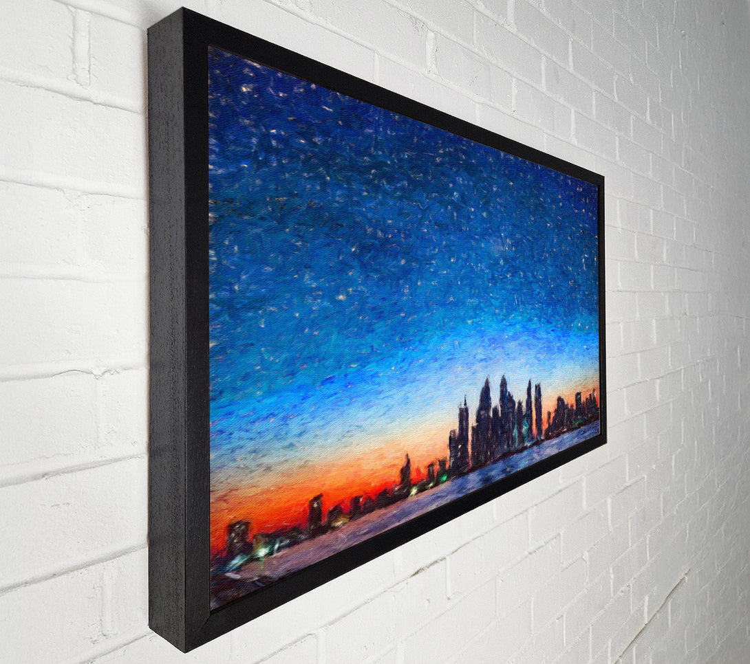  A Canvas Print of The City Skyline At Dawn Canvas Art