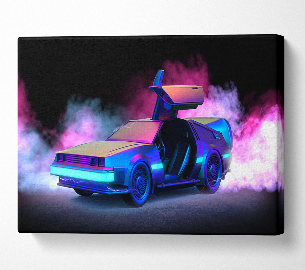 Delorean Smoke Canvas Wall Art
