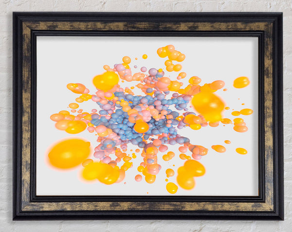 Yellow Bulbs Of Liquid Framed Print