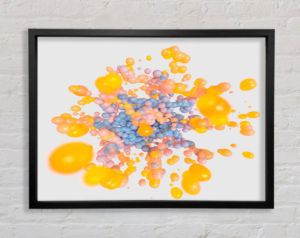 Yellow Bulbs Of Liquid Framed Print