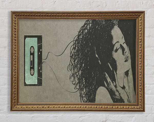 Cassette Tape Woman Framed Print