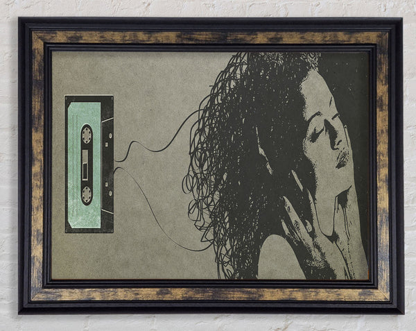 Cassette Tape Woman Framed Print