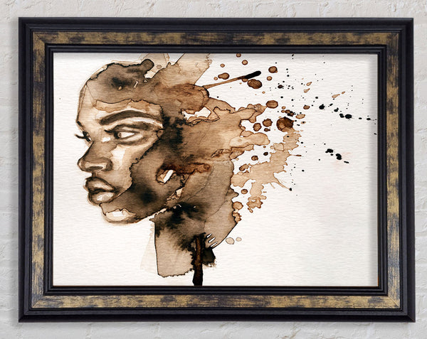 The Splatter Of Ink Portrait Framed Print