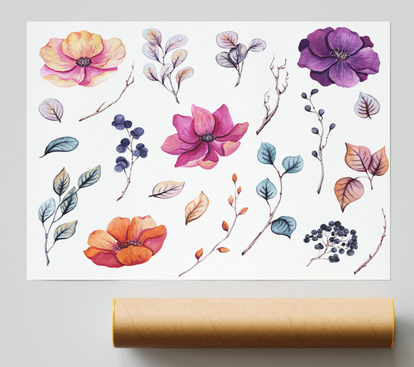 Selection Of Lovely Flowers Poster