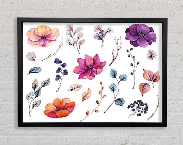 Selection Of Lovely Flowers Framed Print