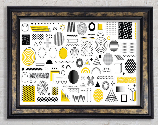 Mixture Of Shapes And Colours Framed Print