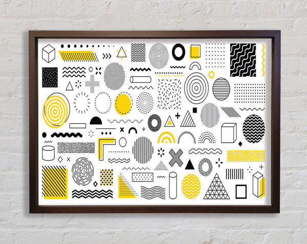 Mixture Of Shapes And Colours Framed Print