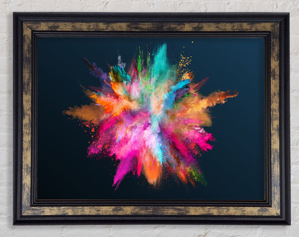 Explosion Of Paint Rainbow Framed Print